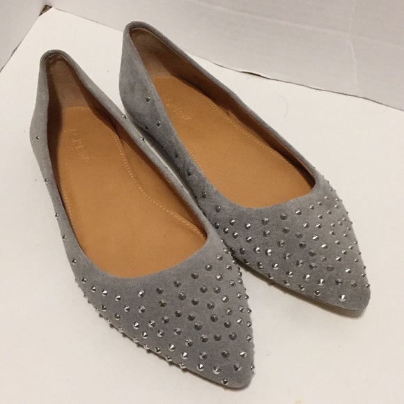 J. Crew Shoes - Grey J Crew embellished flats size 7